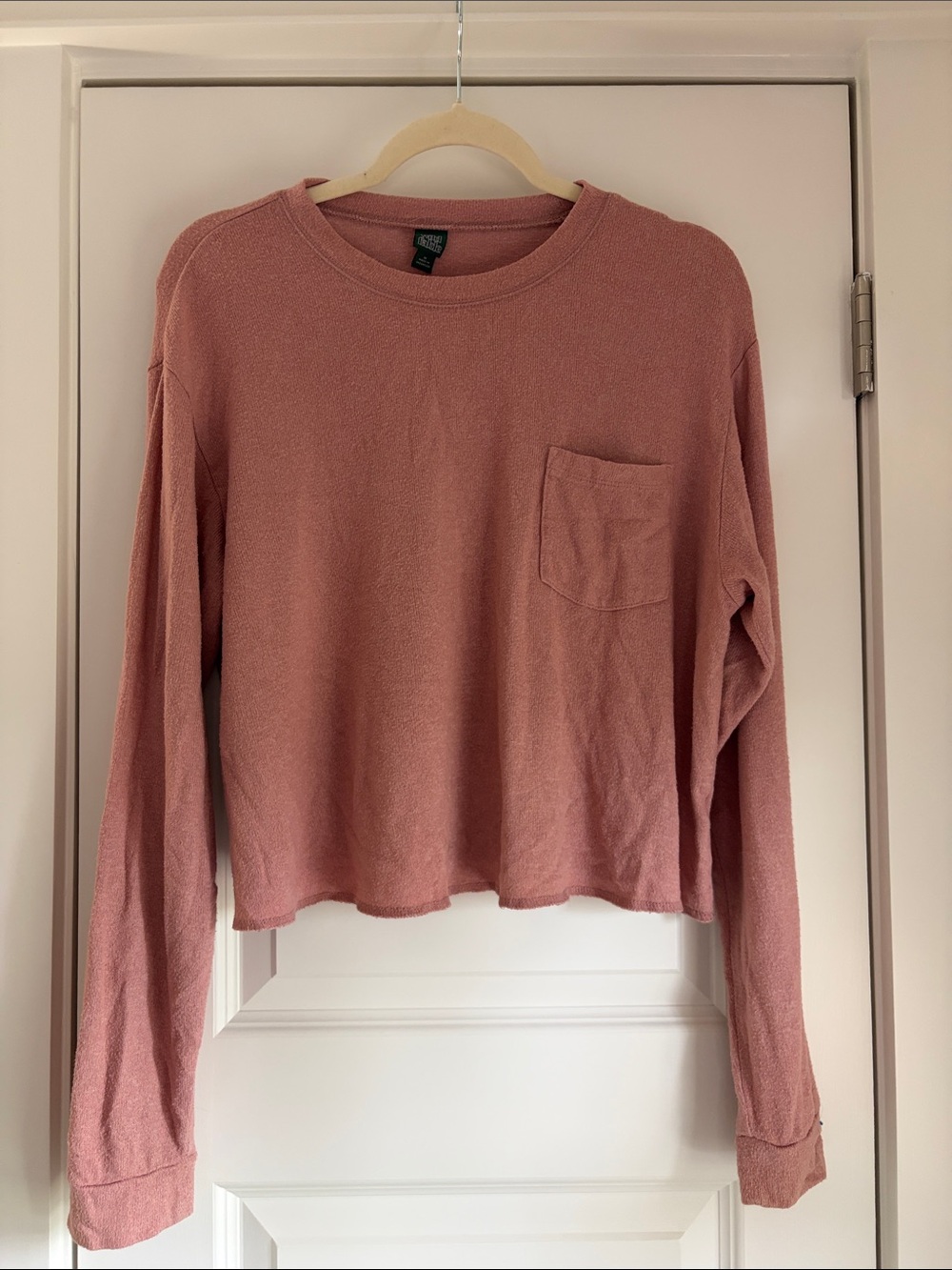 💙 wild fable Dusty Rose Long-Sleeve Crewneck Pocket Sweater